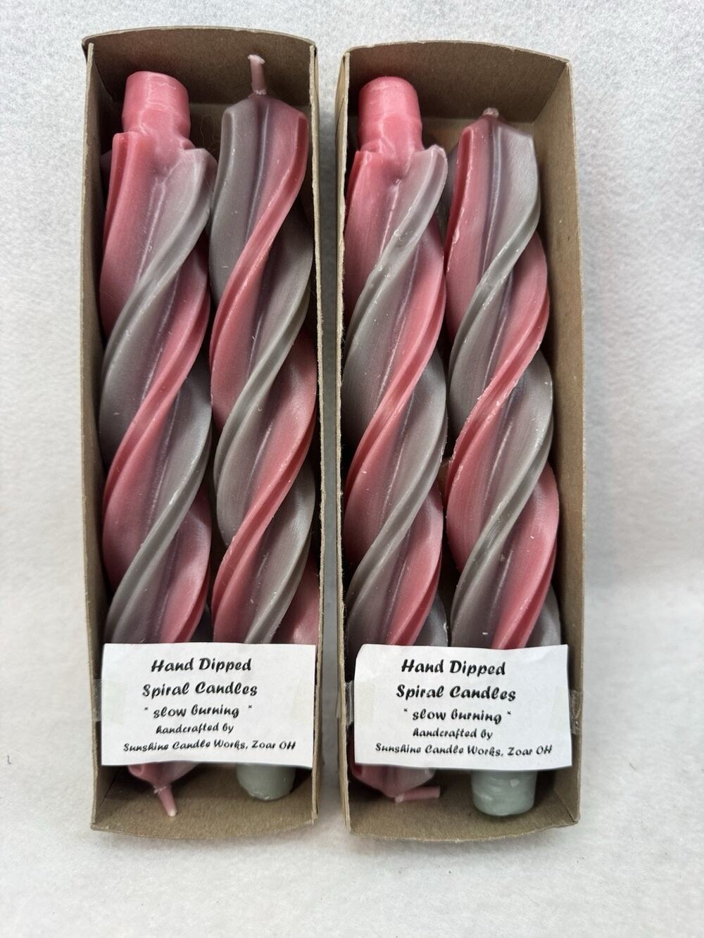 Lot (4) Vintage Sunshine Candle Works Spiral Twist Slow Burning Candles 9" Tall